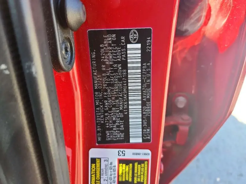 2021 TOYOTA CAMRY XSE  
