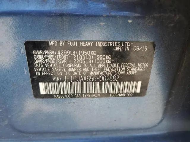 2016 SUBARU IMPREZA   