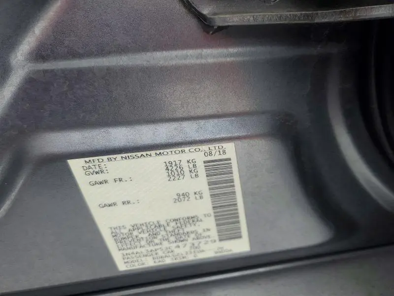 2018 NISSAN ALTIMA 2.5  