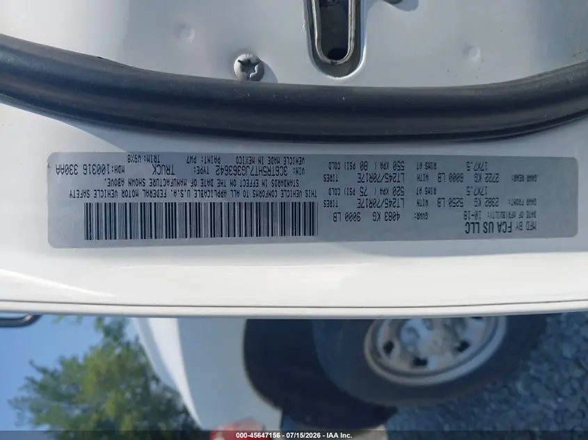 2018 RAM 2500 TRADESMAN  4X4 8' BOX