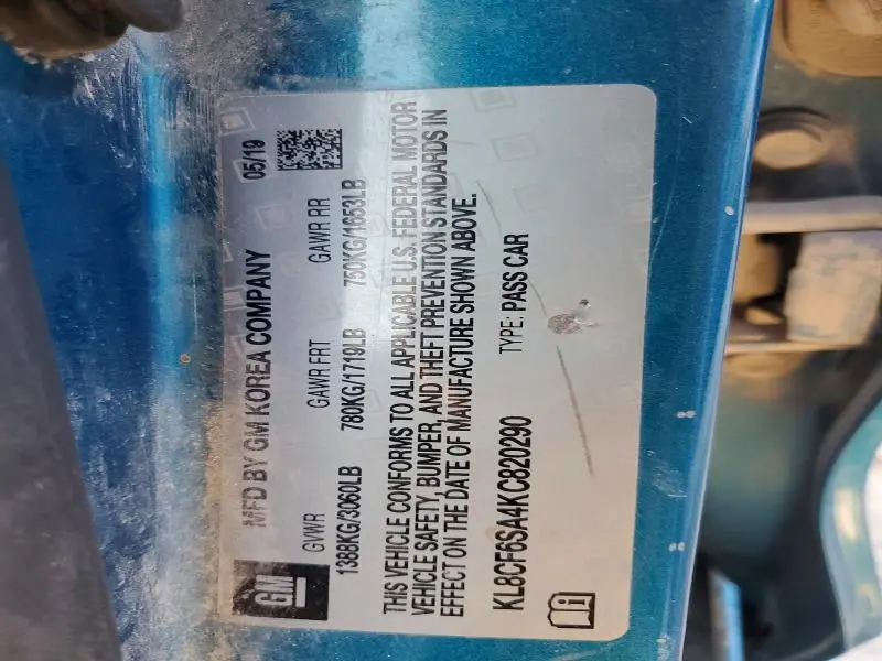 2019 CHEVROLET SPARK 2LT  