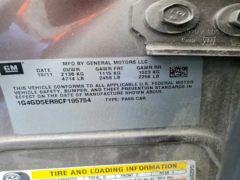 2012 BUICK LACROSSE PREMIUM  