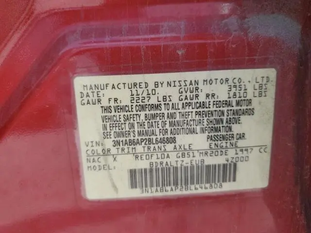 2011 NISSAN SENTRA 2.0  