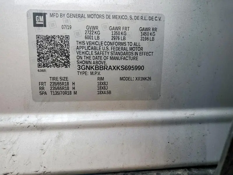 2019 CHEVROLET BLAZER 1LT  
