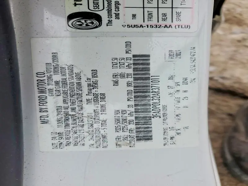 2010 FORD FUSION HYBRID  