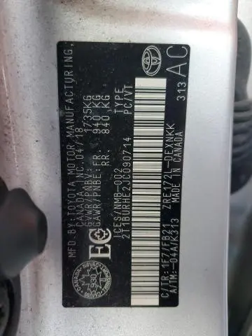 2018 TOYOTA COROLLA L  