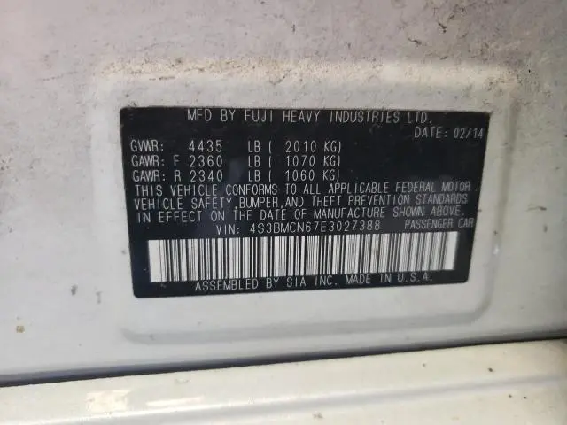 2014 SUBARU LEGACY 2.5I LIMITED  