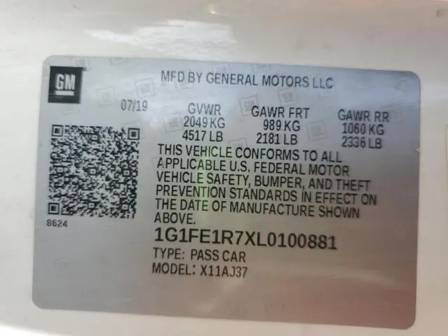 2020 CHEVROLET CAMARO LZ  