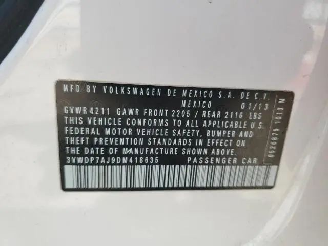 2013 VOLKSWAGEN JETTA SE  