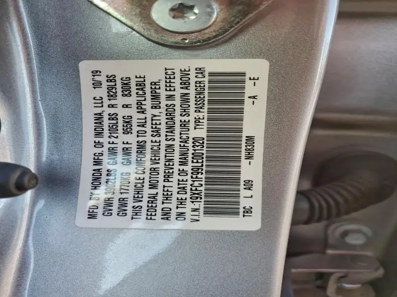 2020 HONDA CIVIC TOURING  