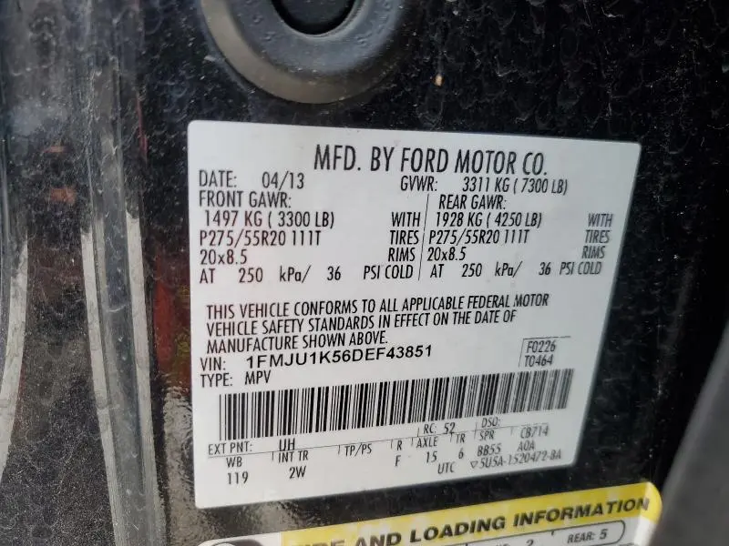 2013 FORD EXPEDITION LIMITED  