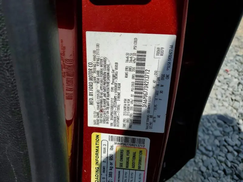 2013 FORD FUSION S  