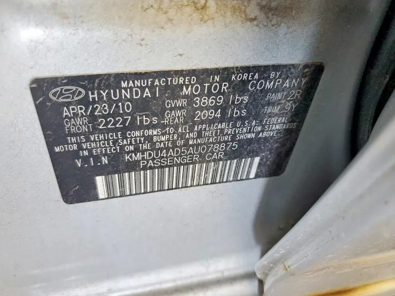 2010 HYUNDAI ELANTRA GLS  