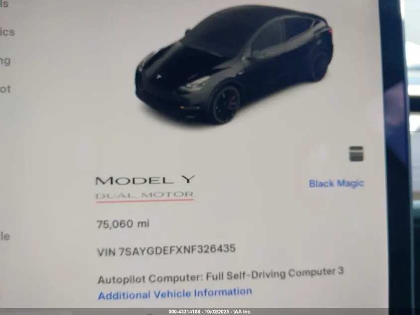 2022 TESLA MODEL Y PERFORMANCE DUAL MOTOR ALL-WHEEL DRIVE