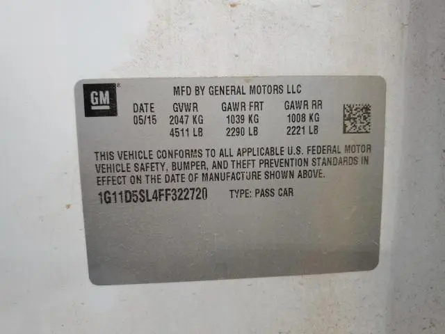 2015 CHEVROLET MALIBU 2LT  