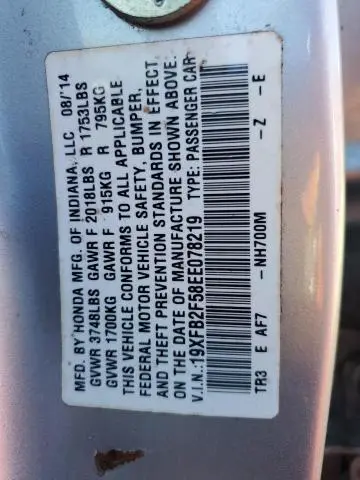 2014 HONDA CIVIC LX  