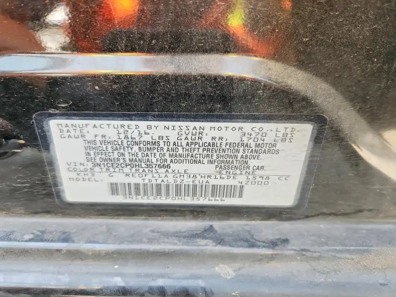 2017 NISSAN VERSA NOTE SV  