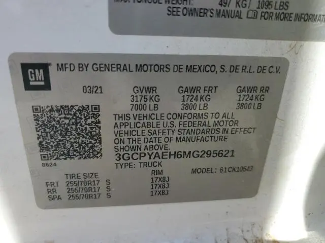 2021 CHEVROLET SILVERADO K1500  