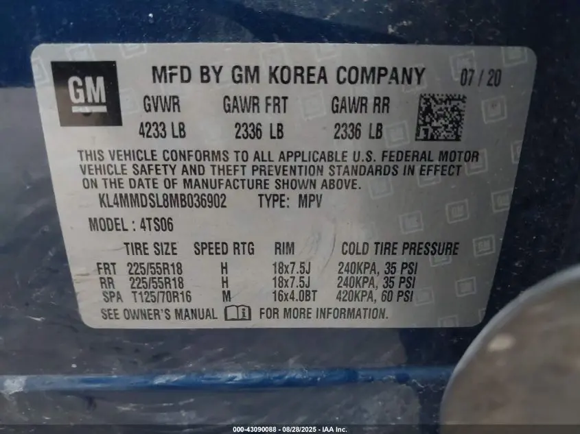 2021 BUICK ENCORE GX FWD SELECT