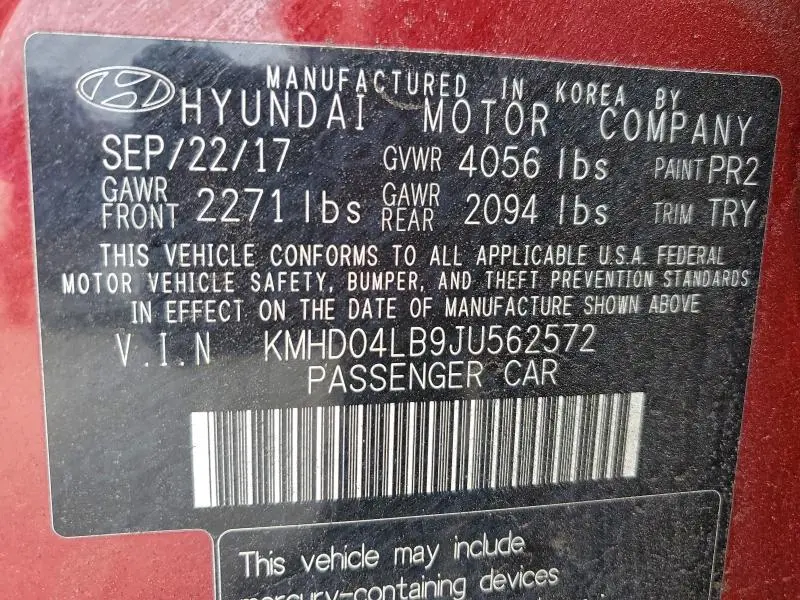 2018 HYUNDAI ELANTRA SPORT  