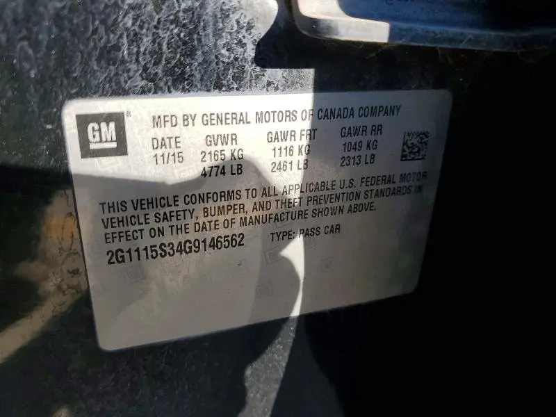 2016 CHEVROLET IMPALA LT  