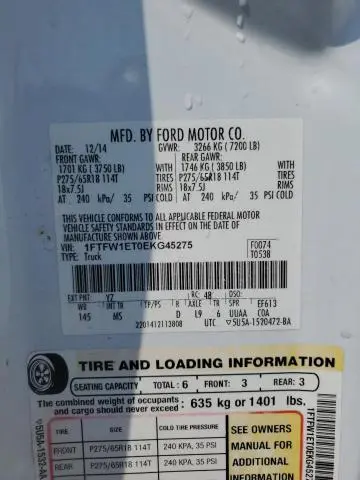 2014 FORD F150 SUPERCREW  