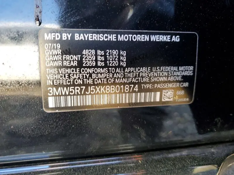 2019 BMW 330XI   
