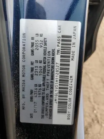 2017 MAZDA 6 TOURING  