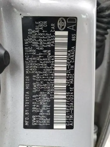 2010 TOYOTA COROLLA BASE  