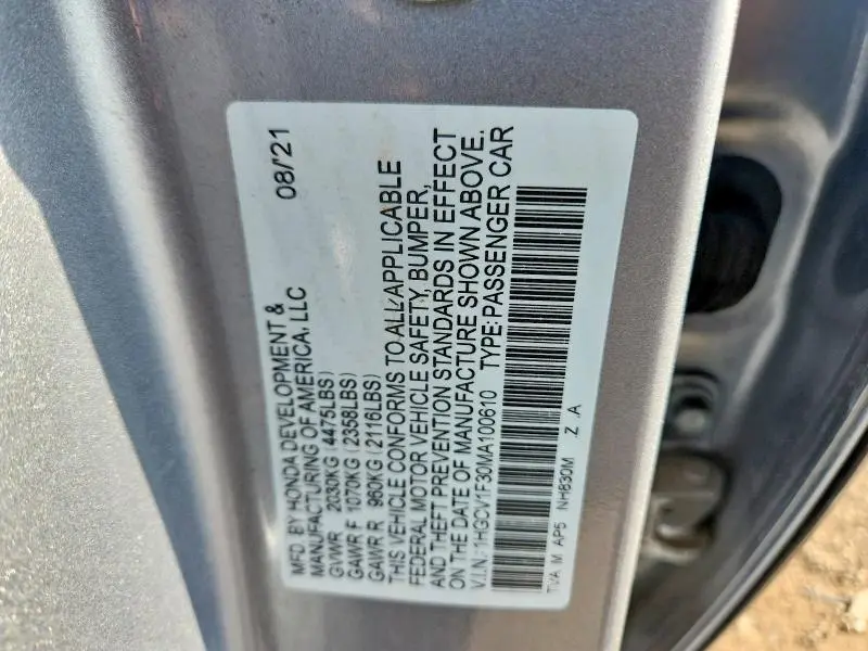 2021 HONDA ACCORD SPORT  