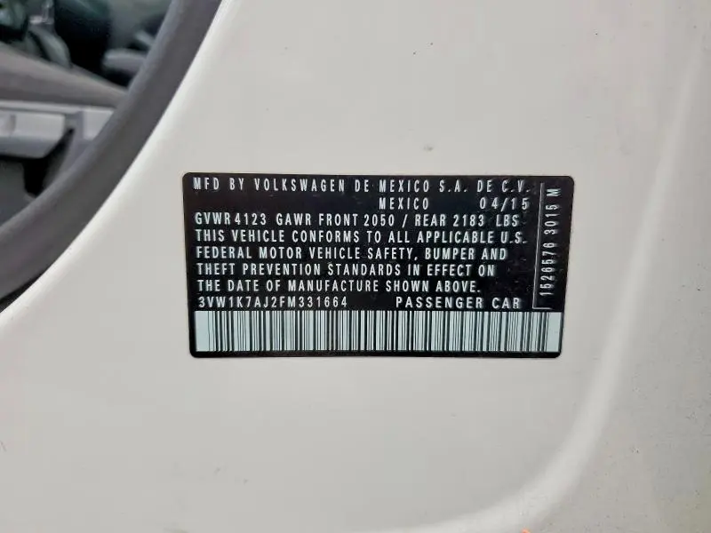 2015 VOLKSWAGEN JETTA BASE  