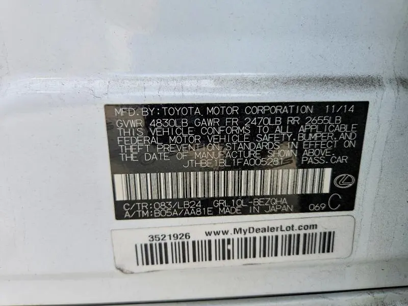 2015 LEXUS GS 350 BASE  