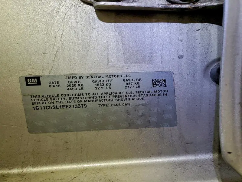 2015 CHEVROLET MALIBU 1LT  