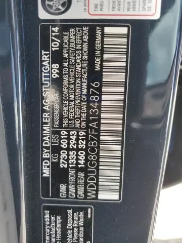 2015 MERCEDES-BENZ S 550  