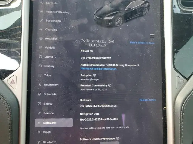 2019 TESLA MODEL S   