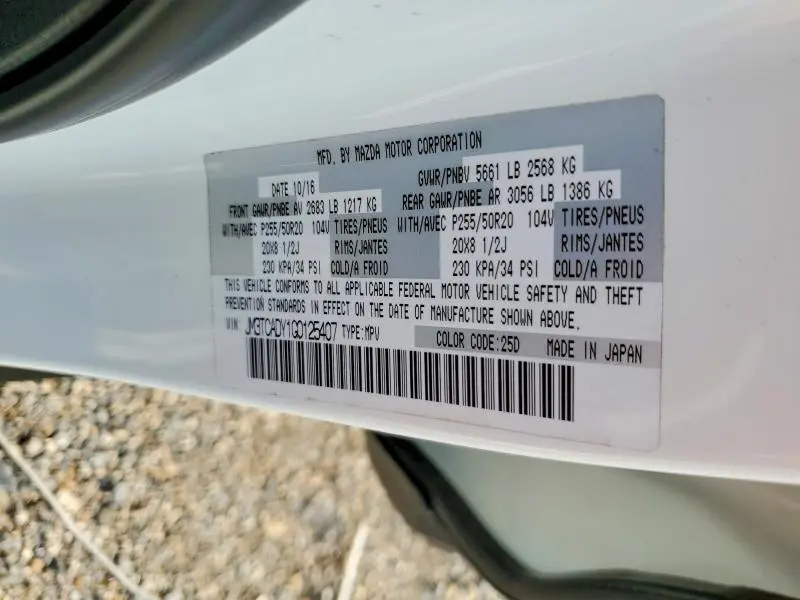 2016 MAZDA CX-9 GRAND TOURING  