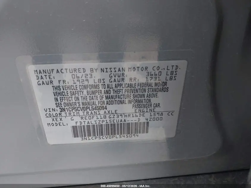 2023 NISSAN KICKS SV XTRONIC CVT