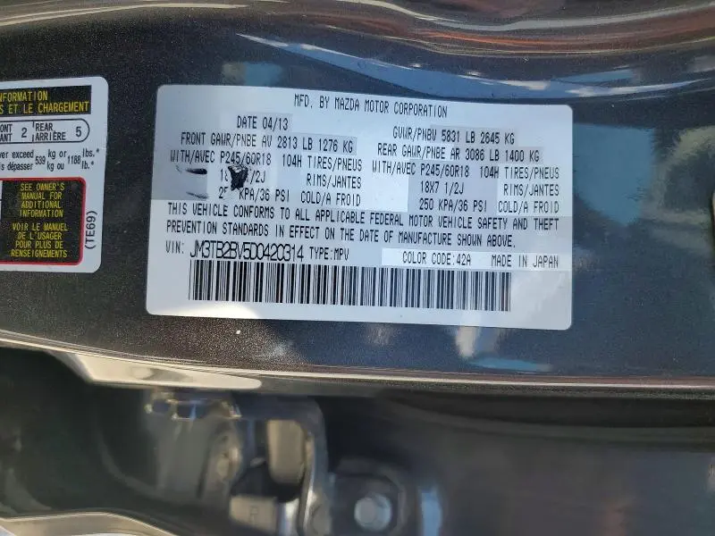 2013 MAZDA CX-9 SPORT  