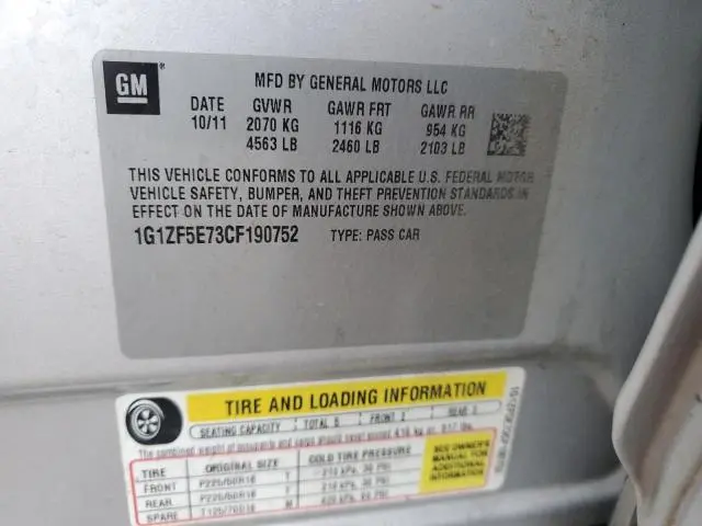 2012 CHEVROLET MALIBU 3LT  