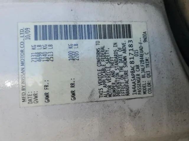 2010 NISSAN MAXIMA S