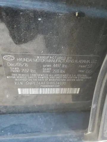 2017 HYUNDAI SONATA SE  