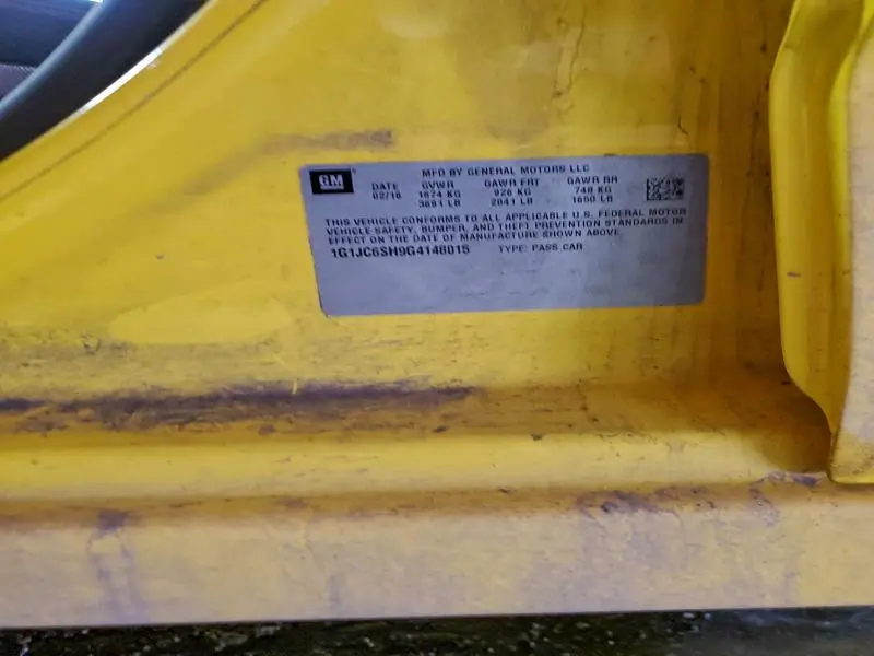 2016 CHEVROLET SONIC LT  