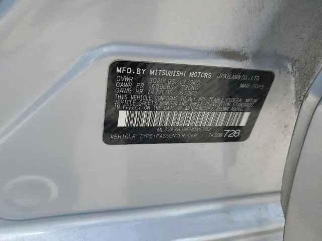 2015 MITSUBISHI MIRAGE DE  