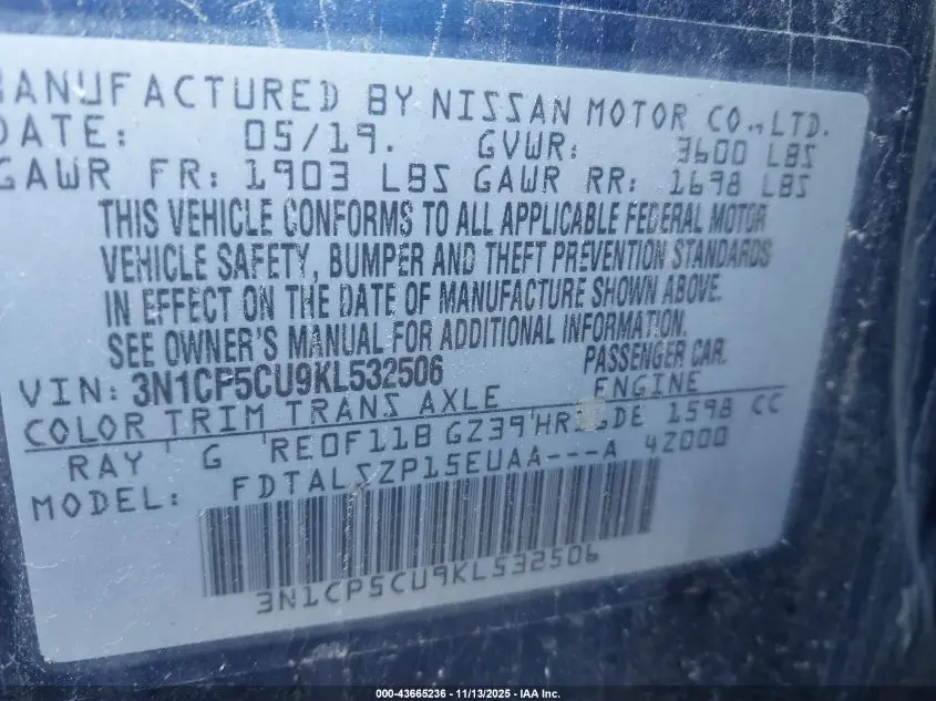 2019 NISSAN KICKS SV