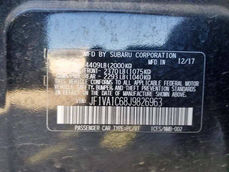 2018 SUBARU WRX PREMIUM  