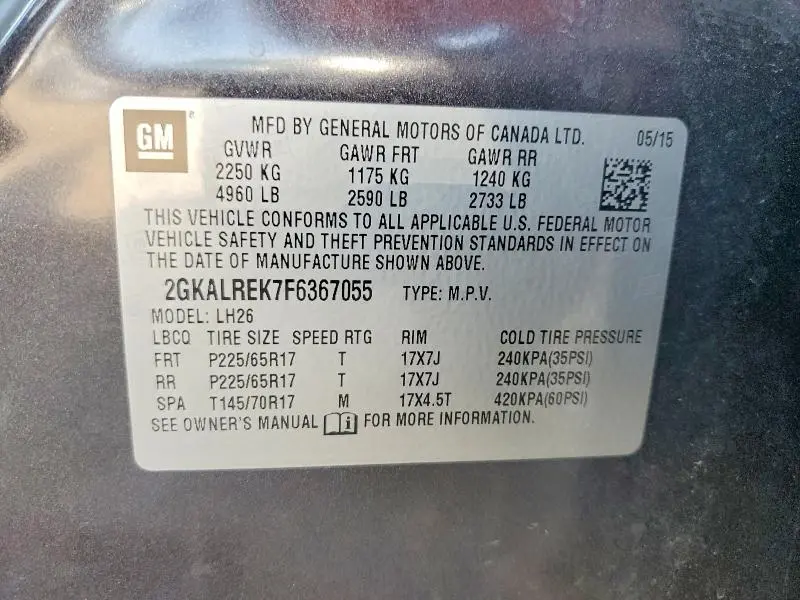 2015 GMC TERRAIN SLE  