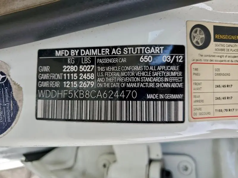 2012 MERCEDES-BENZ E 350  