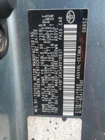 2010 TOYOTA CAMRY BASE  