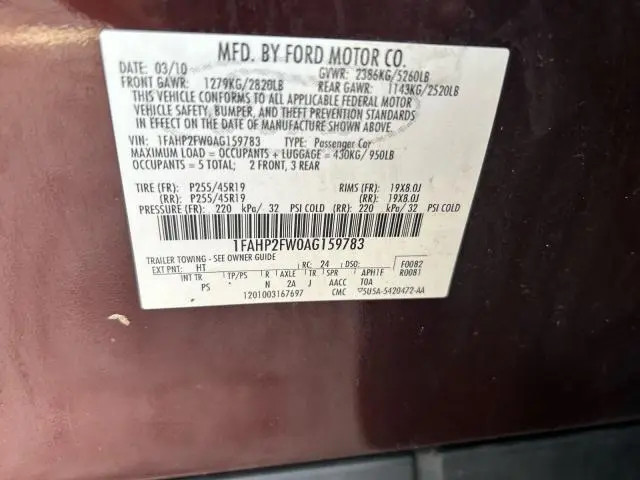 2010 FORD TAURUS LIMITED  