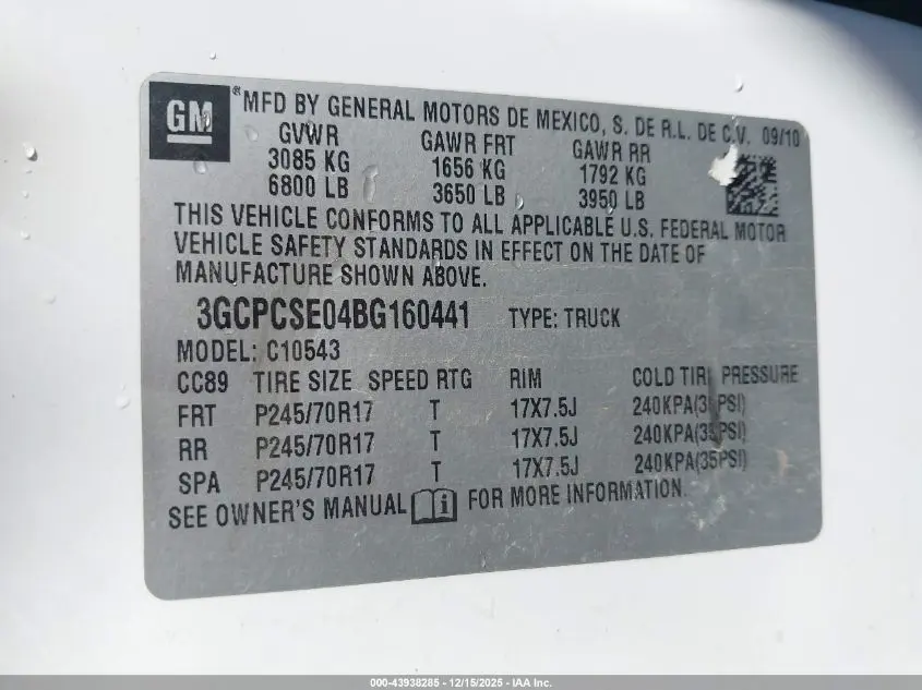 2011 CHEVROLET SILVERADO 1500 LT